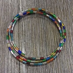 MULTI COLOR DAINTY BARRELL BEAD BRACELET